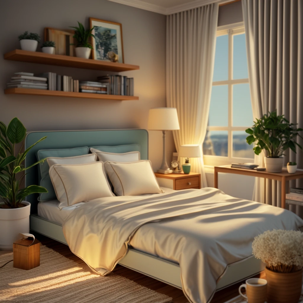 modern bedroom, cenery, indoors, window, lamp, bed, table, curtains, pillow, couch, chair, cup, bedroom, television, blanket, box, mirror, cabinet,  no humans, wooden floor, cinematic lighting, 3dsmax, vray,RAW photo, 8k uhd, dslr, soft lighting, high quality, film grain, Fujifilm XT3

