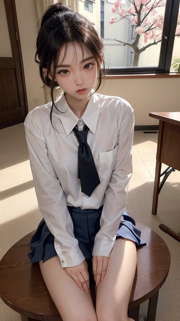 (((((())))))、Aya Ueto : 1.2、A charming face、Young face、(((beautiful girl)))、(((A beautiful woman)))、Beautiful woman、Cute woman、Innocent face、((Ultra-detailed face))、((Detailed lips))、((Detailed eyes))、((double eyelid))、(((Beautiful Face)))、(((Beautiful, well-shaped eyes)))、(((Beautiful, well-shaped lips)))、Very Short Hair、ponytail、Pixie cut、BREAK、、BREAK、((((((Wearing school uniform))))))、BREAK、8 heads、(((slender)))、(((Slim body)))、(((Thin body)))、(((Slim woman)))、(((Flat Chest:1.2)))、BREAK、Photographic quality、Natural light、(フォトRealistic:1.4)、(Highest quality:1.2)、(Ultra-high resolution:1.2)、8K、RAW Photos、Realistic、High Detail、Film Grain、Detail Skin、Symmetrical、Delicate skin、Real human skin、pores、Super detailed、Detailed、(masterpiece : 1.2)、Thin face、Sharp Face、Small Face、Small face、Narrow shoulders、Small shoulders、Small shoulders幅、Slim shoulders、Narrow shoulders幅、Beautiful Japanese Woman、Beautiful Korean Woman、Slim womanモデル、Young Gravure Idol、Realistic young gravure idol、Young Sensual Gravure Idol、Young Pretty Gravure Idol、Japanese Model、Young Gravure Idol、((From the knee up))、Showing small breasts、She spreads her legs and shows her pussy、Leg spread、(arms behind back:1.0)、having sex、Expressions of ecstasy : 1.4、Squirting、missionary position, spread legs, legs up、 all fours with her butt facing me