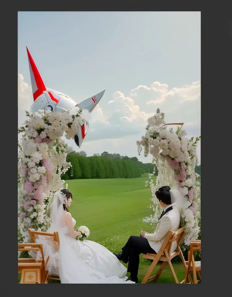 Ultraman Tiga greeted them from a distance