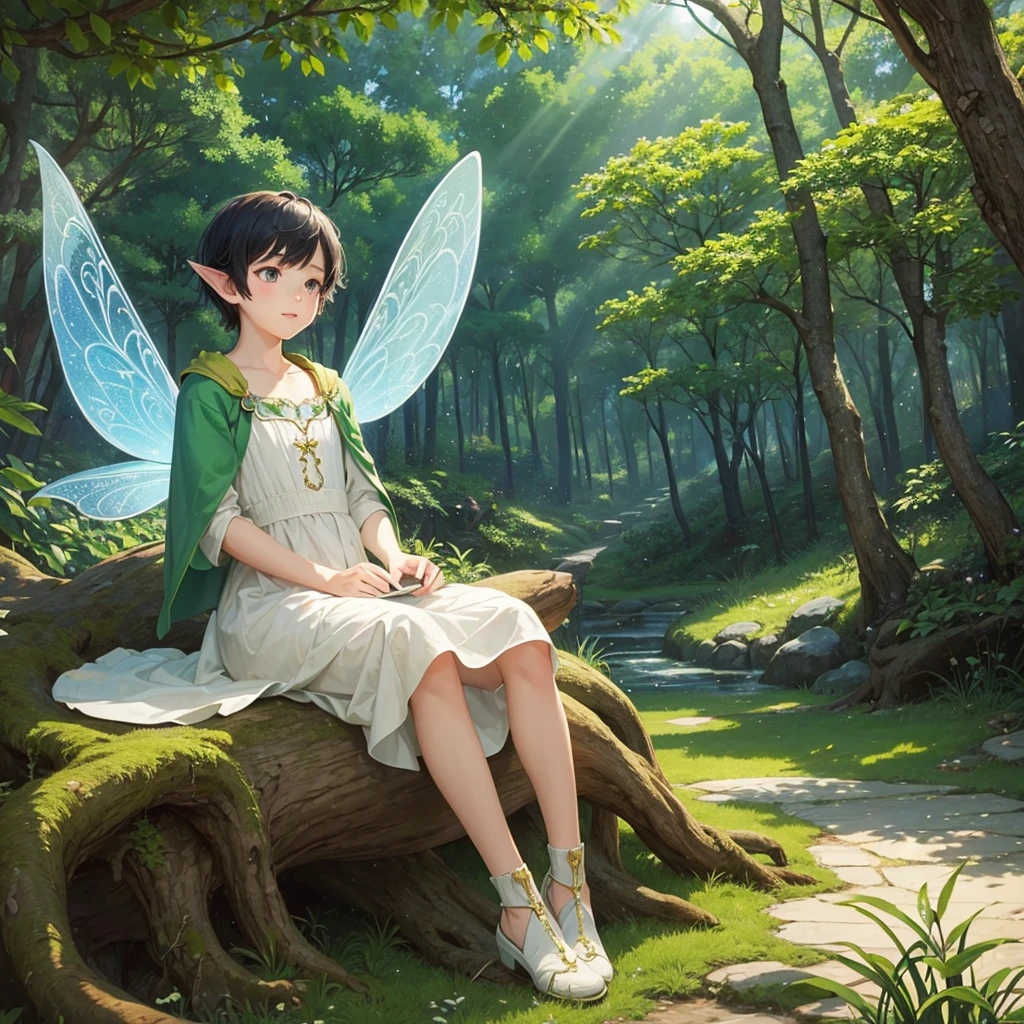 The world of fairy tale picture books、cover、Highest quality、(A fairy boy who lives in the forest)very cute