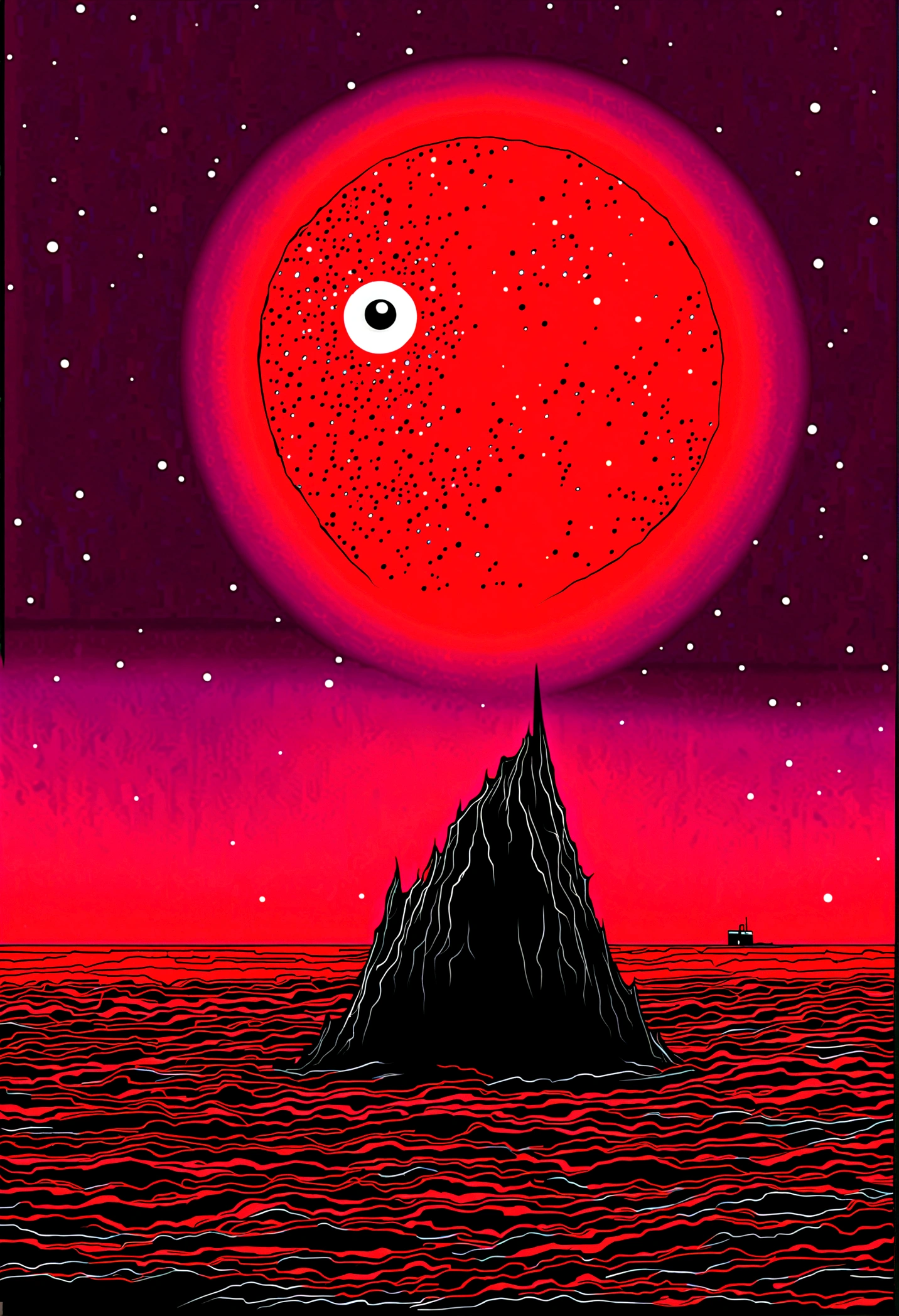 Zdzislaw Beksiński, Red moon and big eyes