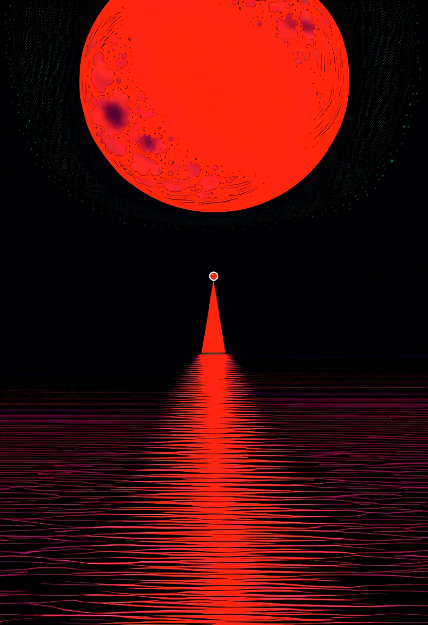 Zdzislaw Beksiński, Red moon and big eyes