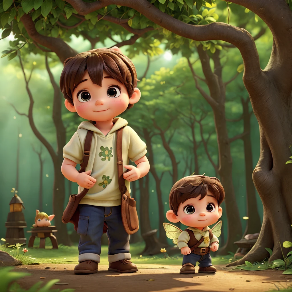 The world of fairy tale picture books、cover、Highest quality、(A little baby boy of one of the fairies who lives in the forest)very cute