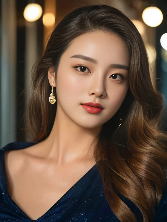 Close-up photo of a woman,  perfect has a round face, Profile picture, charming anime,stereoscopic 8k,45 high quality colored lights,000,000,000 pixels inspired by Woobin, south east asian with a round face, Yanjun Chengt, Xindong Chen, heise-lian yan fang, Chinese girl, Yun Ling, Cute young man with a sweet Asian face, with a round face, Li Zixin, Ruean Jia is very beautiful.!, Inspiration from Huang Ji