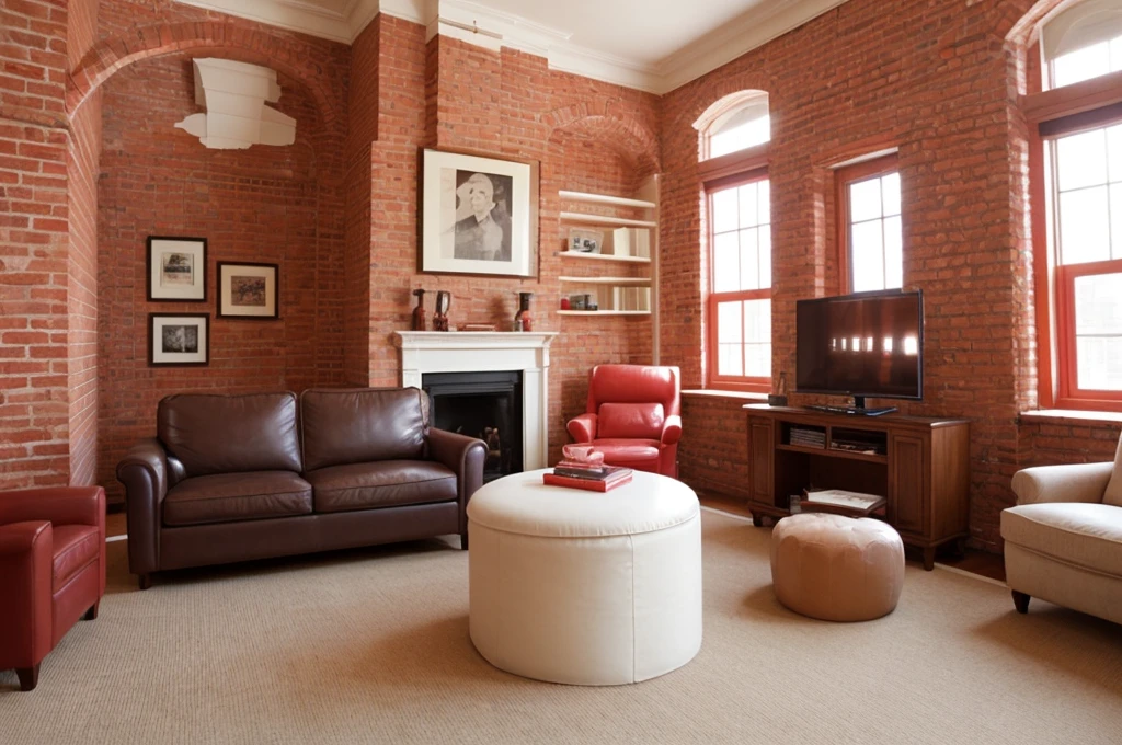 American-style red brick room