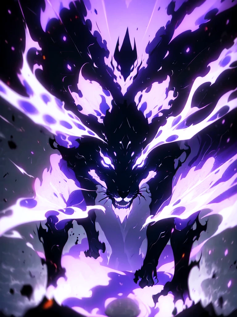 Closeup of a tiger with a purple and black wyvern on dark background, standing on all fours, soft skin, furry, unchanged background, completely purple tail, league of legends concept art, official splash art, fist game concept art, splash art, , League of Legends splash art, league of legends art style
