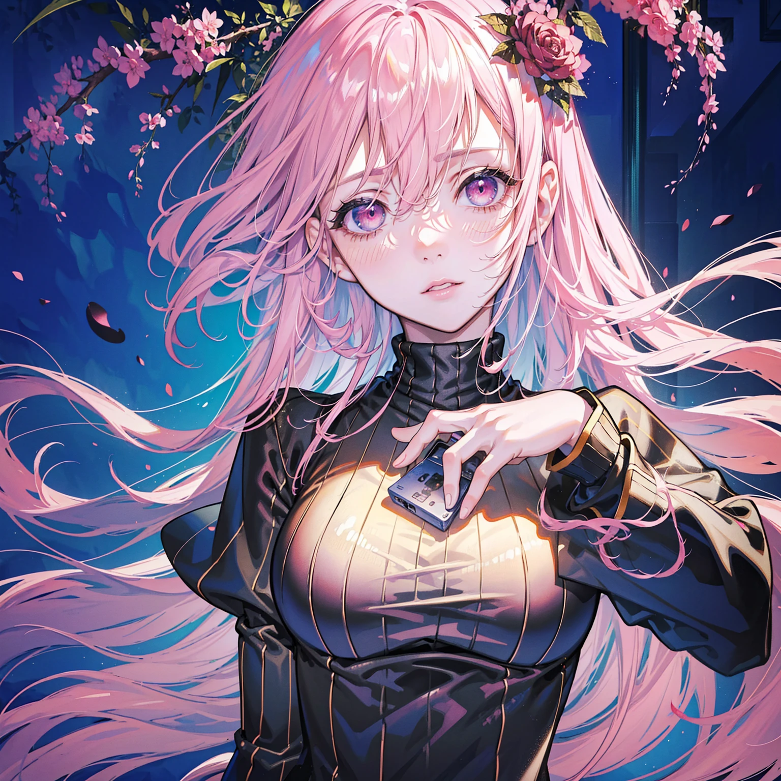 1girl, detailed eyes, detailed lips, detailed face, (long Olive hair, large breasts), Ribbed Knit Sweater Dress with Mock Neck, under tree shadow, red eyes, pink lips, upper body, (best quality, 4k, 8k, highres, masterpiece:1.2), ultra-detailed, (realistic, photorealistic, photo-realistic:1.37), HDR, UHD, studio lighting, ultra-fine painting, sharp focus, physically-based rendering, extreme detail description, professional, vivid colors, bokeh, portrait