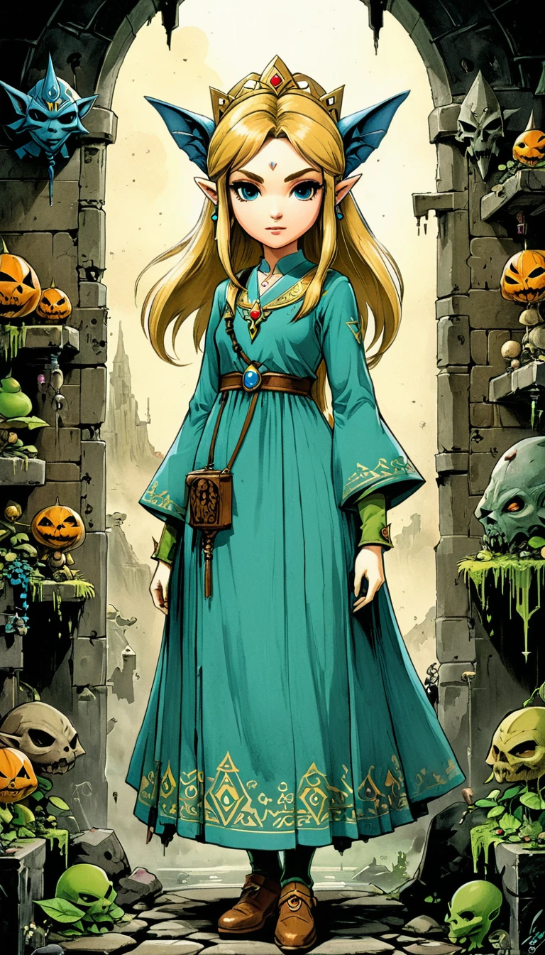 whole body, The Legend of Zelda game characters, Zelda Comics, Princess, Zelda character ff, Ian Mack's style, Chen Taimei, Fashionable clothing design, Horror Dungeon Description, Jean Baptiste Monge, academia