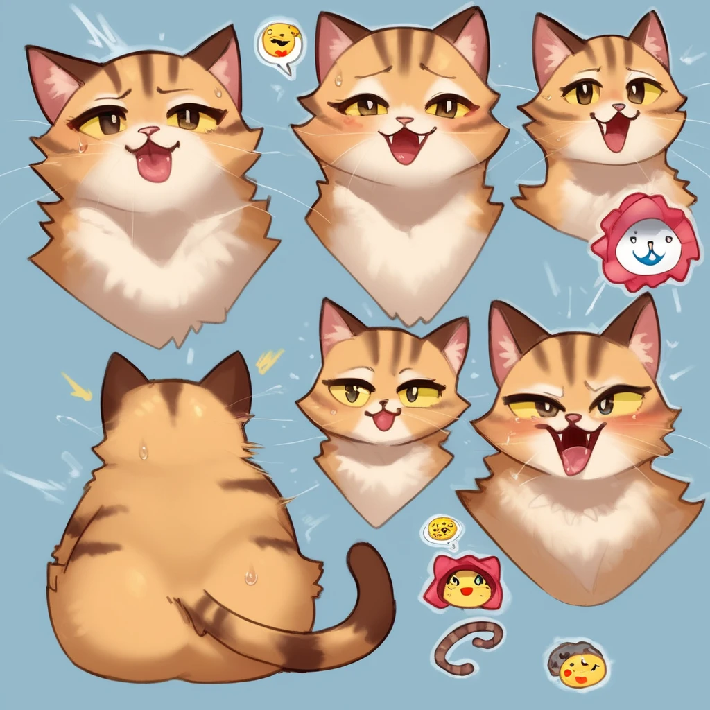 (zPDXL2), score_9_up, BREAK
pretty girl, Furry, catgirl, ((emoji pack)), ((9 emoticons)), ((emoji sheet)), Multiple postures and facial expressions, different emotions, Different facial expressions, BREAK
AissistXLv2, unaestheticXL_bp5, SimplePositiveXLv2, zPDXL2 PonyXLV6_Scores