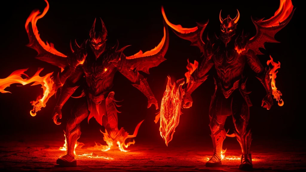 A demon that stared at humans with glowing flames..