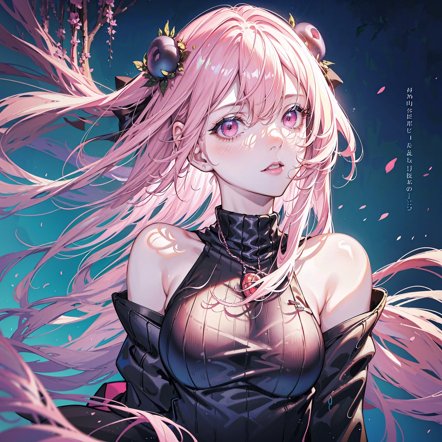 1girl, detailed eyes, detailed lips, detailed face, (long Chestnut hair, large breasts), Ribbed Knit Sweater Dress with Mock Neck, under tree shadow, red eyes, pink lips, upper body, (best quality, 4k, 8k, highres, masterpiece:1.2), ultra-detailed, (realistic, photorealistic, photo-realistic:1.37), HDR, UHD, studio lighting, ultra-fine painting, sharp focus, physically-based rendering, extreme detail description, professional, vivid colors, bokeh, portrait