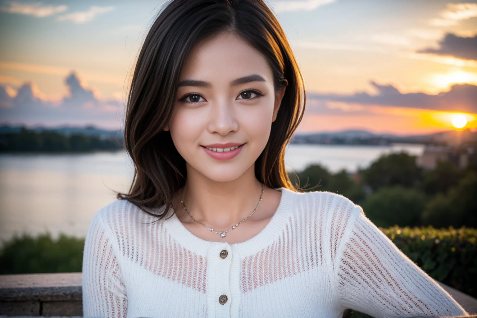 ((Highest quality、8K、masterpiece:1.3))、cute、Slim Couple、Model Couple、Beautiful actress, (Brown Hair), Handsome、The best smile、Happy Smile、45 years old 48 years old、Shortcuts、Upper Body、(Realistic, Intricate details:1.2), full-course dinner、Wine Party、Wine bottle、Champagne、sparkling wine、Amazing view of the sunset sky and clouds、Sweet eye angle, Ultra HD 8K, Ultra-realistic, photograph, Cinematic, photograph, Wide-angle, Detailed Visuals, 3D Rendering, Soft texture, Realistic, Close up zoom in, (Front view), ((View your viewers)), Perfect corner angle, Thin lips, Natural Beauty, (Soft and super white skin), Perfect Skin, (masterpiece), (Beautiful attention to detail), (Makes your face smaller), No makeup, skinnymTwo beauties、Brown Hair、Shortcuts、Long sleeve shirt、dress、Draw both arms accurately