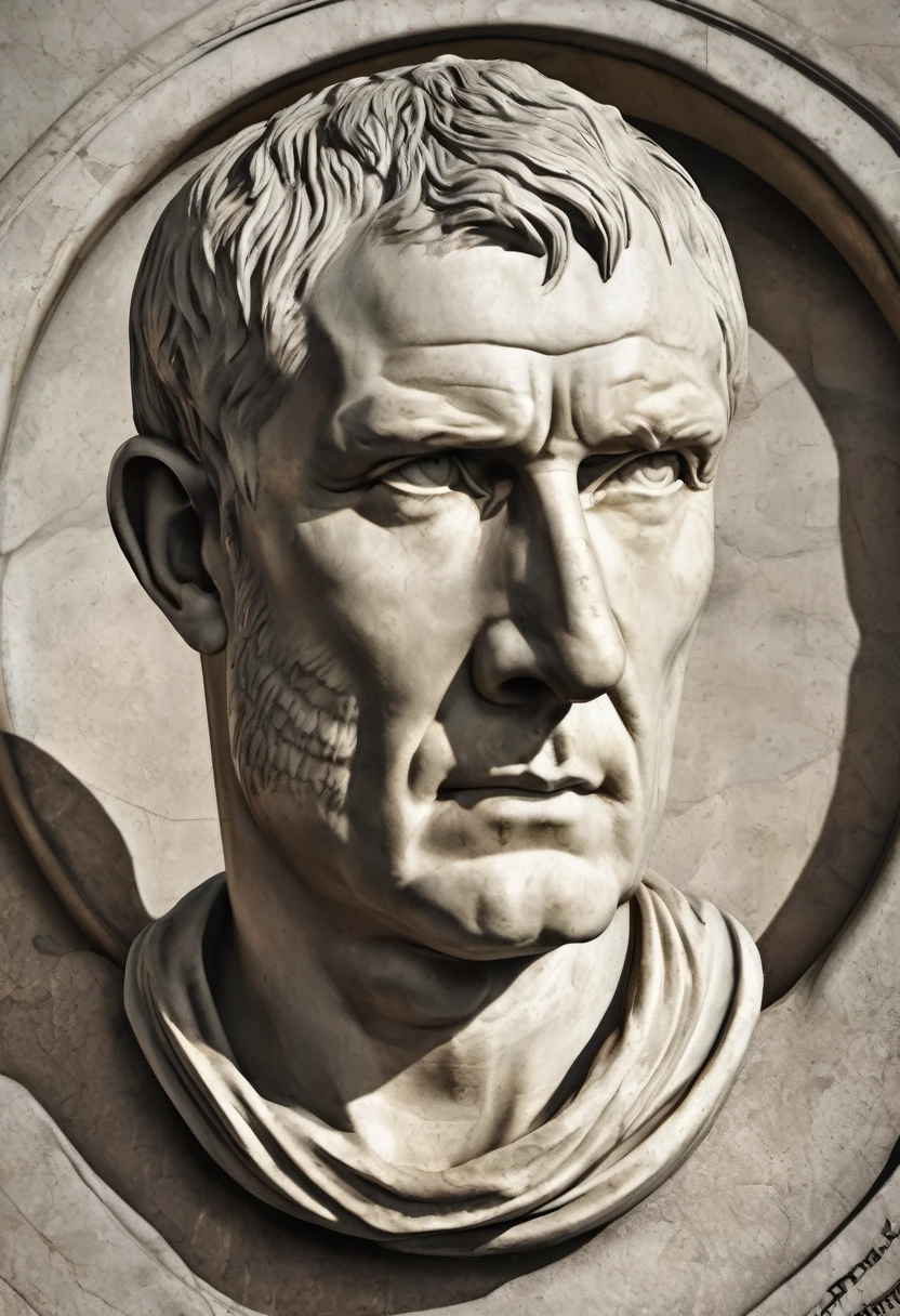 "A detailed portrait of Marcus Licinius Crassus, showcasing his distinguished features, wearing a toga with a laurel wreath, symbolizing his status and influence in Roman society."
Size: "1024x1024"