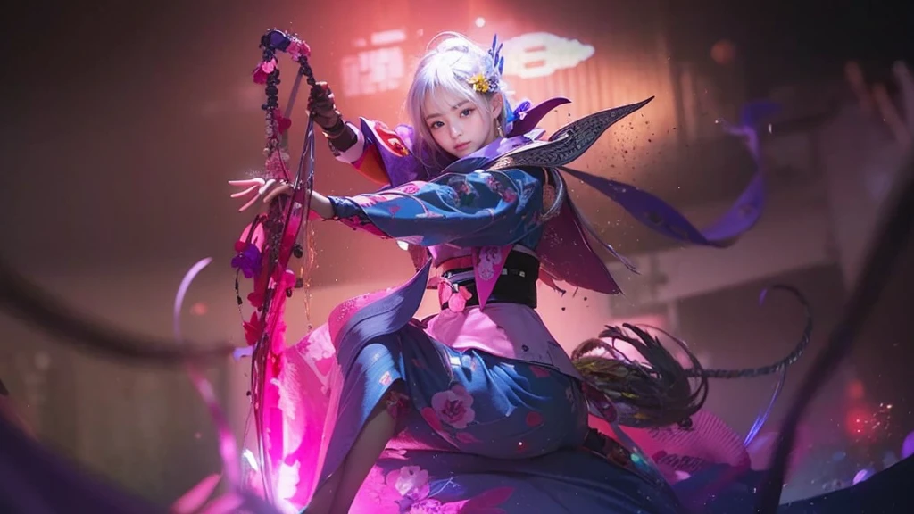 (yinchuan:1.5), close-up, masterpiece, best quality, raw photo, photorealistic, beautiful face, soft smile, 20 year old girl, light pink yukata, floral yukata, japanese face, pretty legs visible, night, high resolution, ultra detail, fine detail, highly detailed, very detailed eyes and face, sharp pupils, realistic pupils,