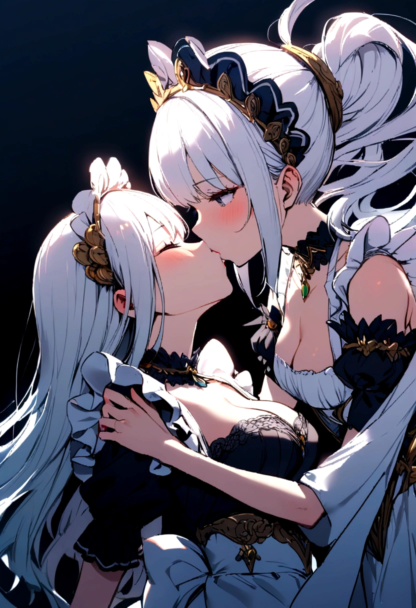 Maid girls kissing
