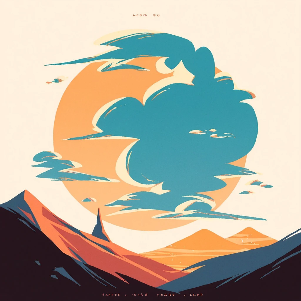 A mountain peak kissed by the rising sun, framed by calming blue clouds. Text: “Conquer New Heights.”
