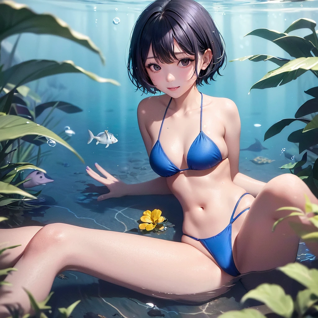 Beautiful girl,sexy lady, blue light bikini girl, camel toe,
short hair black, Underwater, sea water, wet, ดำน้ำทะเล,