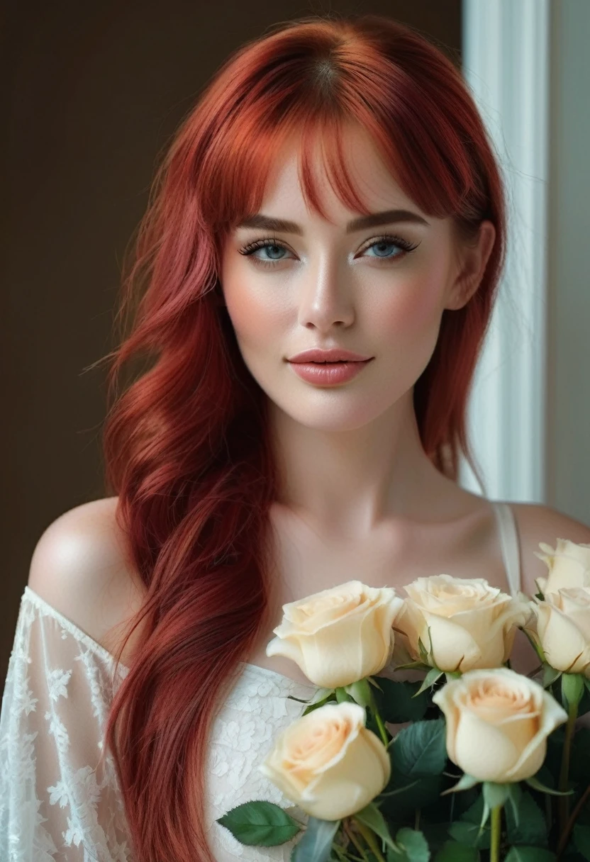 a sensual woman with her legs spread, knees up, legs up, detailed face,beautiful eyes, lush lips, long eyelashes, perfectly smooth skin, glowing skin, studio lighting, intimate and erotic, chiaroscuro lighting, dramatic contrast, cinematic composition, hyper realistic, photorealistic, 8K, award winning digital art