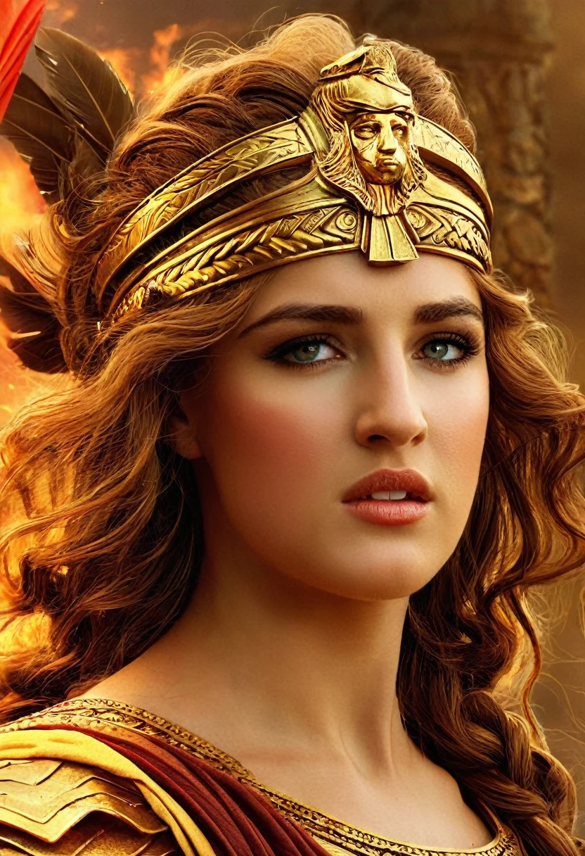 Helen of Troy, also known as Helen of Sparta, ethereal beauty, stunning beauty, enchantress, is a central figure in Greek mythology and the Trojan War. She was the daughter of Zeus and Leda, and her beauty was legendary. Helen's abduction by Paris, a prince of Troy, sparked the Trojan War, as Greek forces, led by Agamemnon, sought to reclaim her from the Trojans. Despite her role as the cause of the war, Helen is depicted in various myths as a complex character, sometimes portrayed as a victim of fate or manipulation rather than a willing participant in the conflict. Her story has been retold in countless works of literature, art, and drama, making her one of the most enduring figures of ancient mythology.