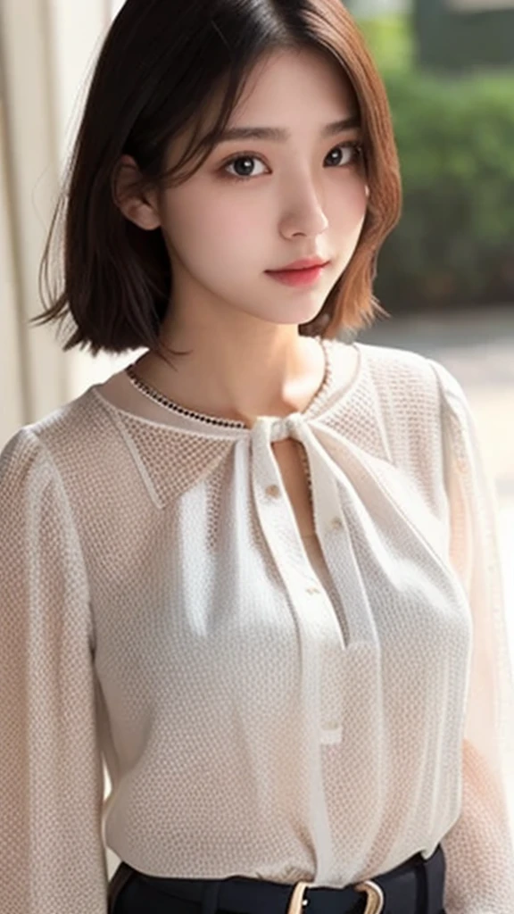 1 girl, (((Blouse half-removed))), 20 years old, beautiful, pretty face, cute face