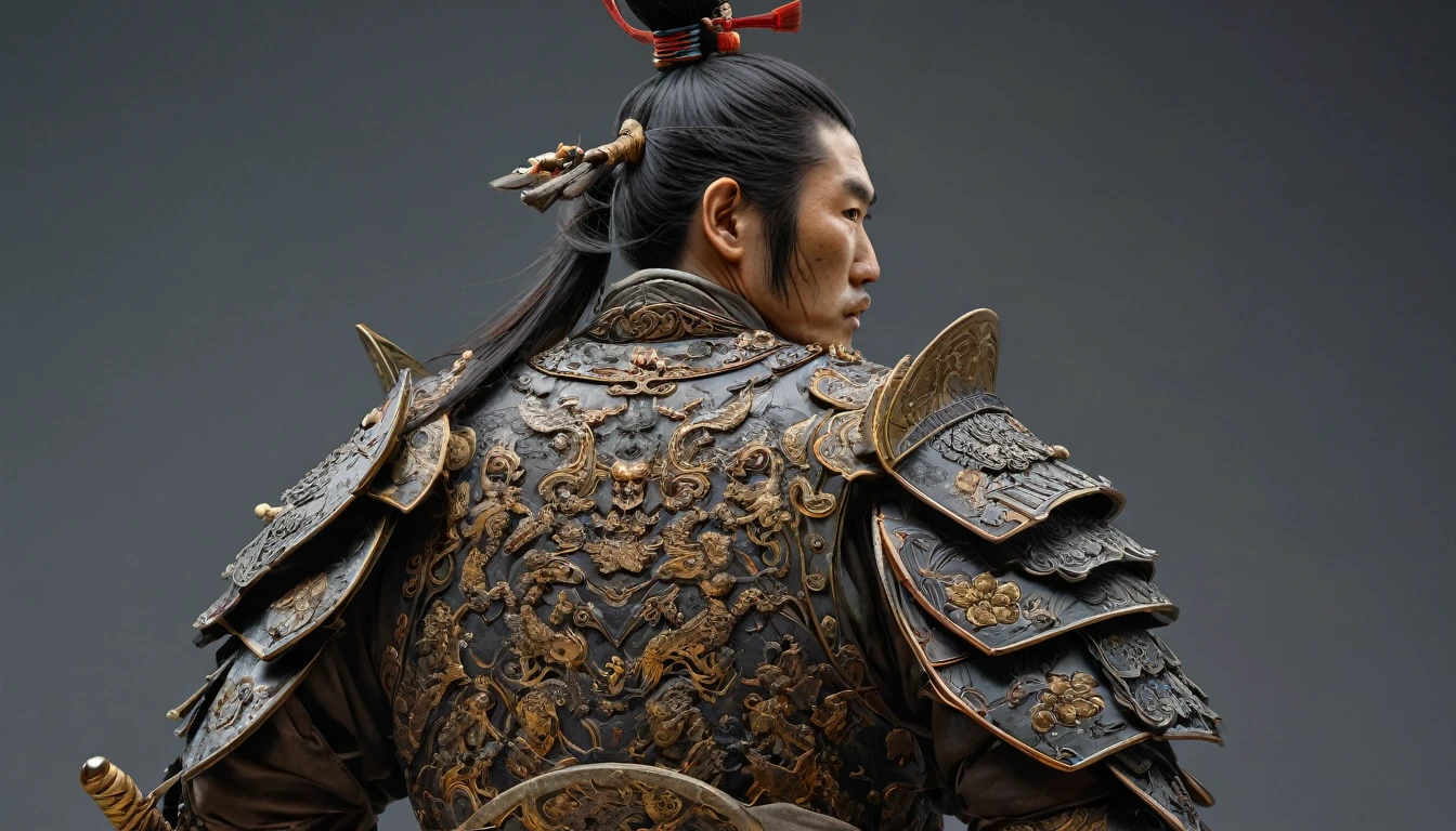 warrior, By Tang Yau Hung, Highest quality, masterpiece, Representative works, Official Art, Professional, Super intricate details, 8K,Back view