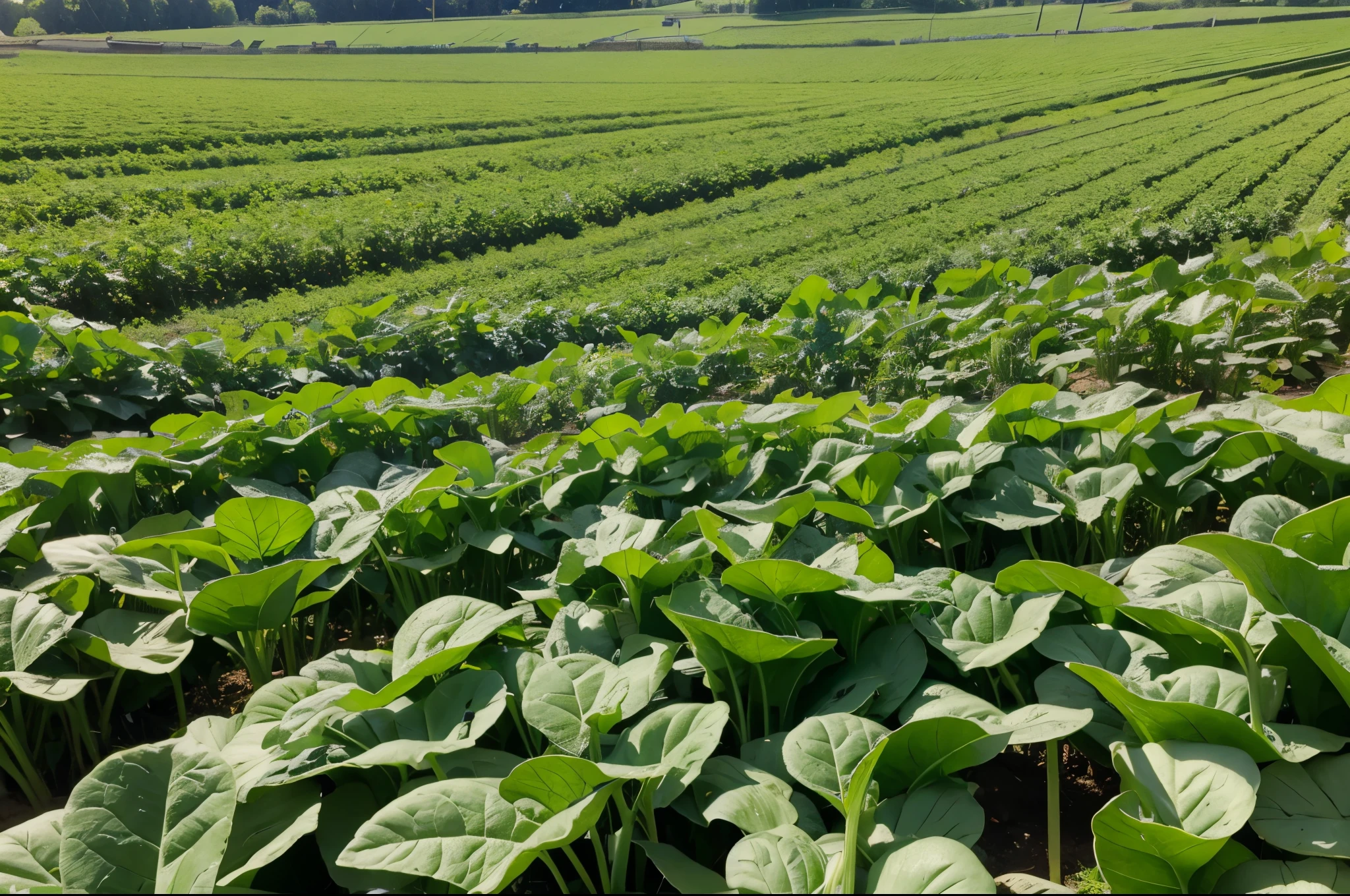 Close up shot of vegetable fields