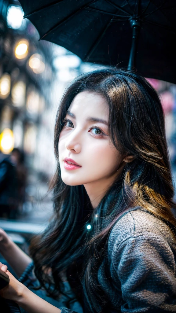 a girl riding a bicycle while ((using a smartpho)))), detailed face, beautiful detailed eyes, beautiful detailed lips, extremely detailed eyes and face, long eyelashes, detailed clothing, dynamic motion, urban city street background, (best quality,4k,8k,highres,masterpiece:1.2),ultra-detailed,(realistic,photorealistic,photo-realistic:1.37),vibrant colors,cinematic lighting,intricate details,street photography style