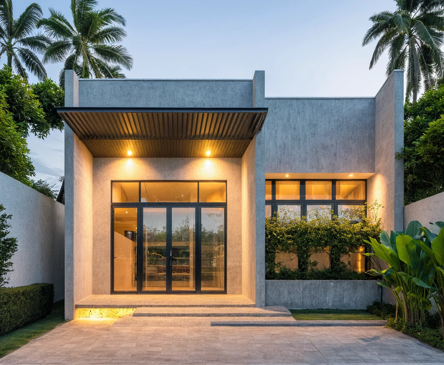 chef-d&#39;artwork, high quality, best quality, authentique, Great detail, en plein air, villa de plain-piedXL, credit group, style de maison moderne dans la rue ,escaliers, mur blanc ,route,pavement, herbe, des arbres, ciel, nuage, (day light:1.1)

