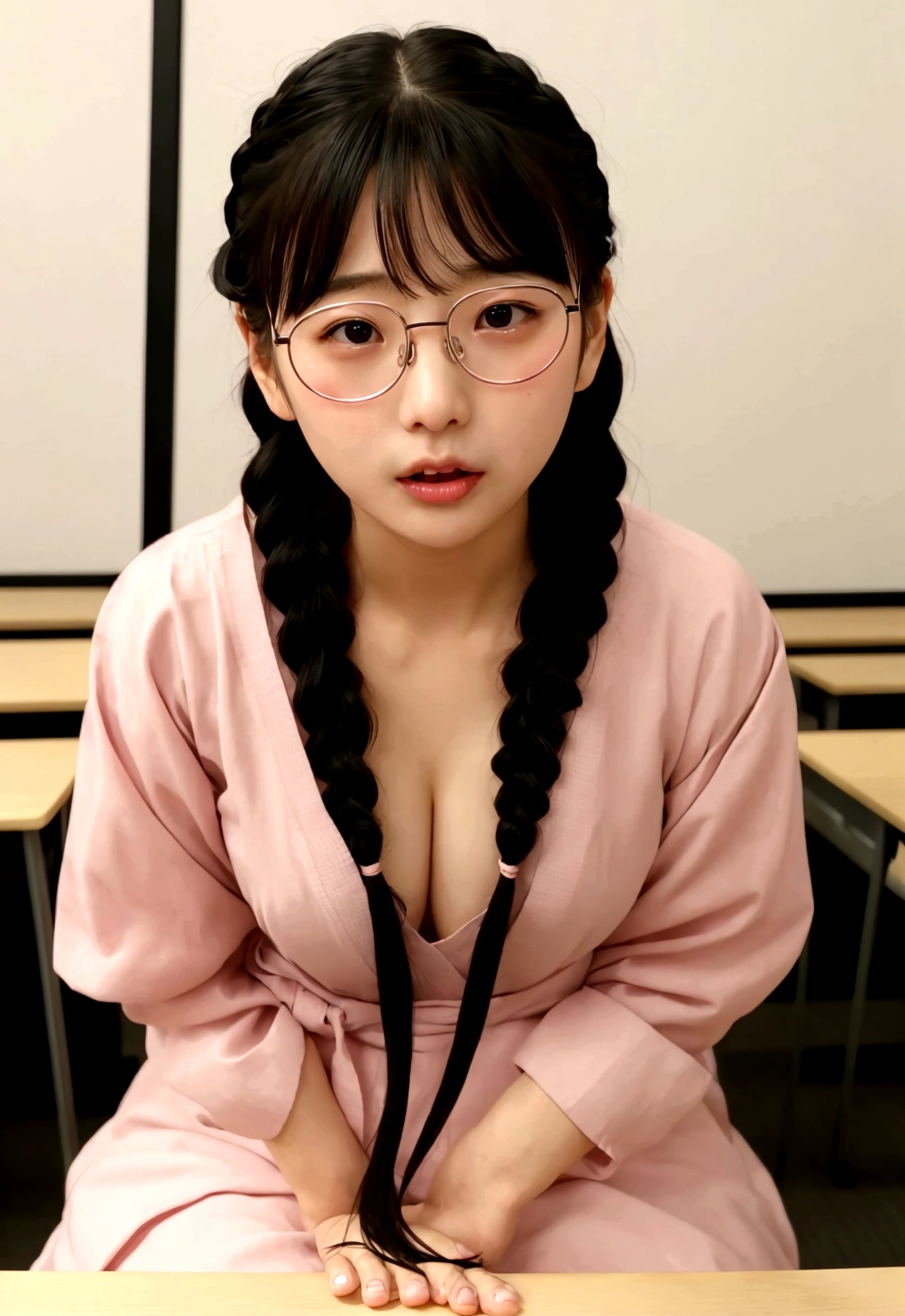 、Erotic 、Glasses、Plain girl、Deep cleavage、delicate、Big Tits、Feeling embarrassed、Blushing、Braid、Black Hair、Studying at a desk in a Japanese classroom、Short、wise、Erotic Pose、Curious、Small、、Small waist、Beautiful feet、Feeling embarrassed、A little reluctant、Are sexually aroused、Feeling embarrassed、Tying the mouth、rejection、A microphone is inserted into her vagina、Being interviewed、Cheeks tinted pink、Tying the mouth、Feeling embarrassed、Are sexually aroused