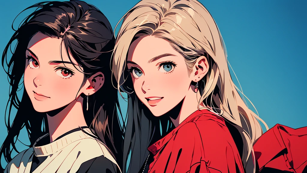 2D illustration, アニメ, Manga style, whole body,ASİAN, Bishamon from noragami, ((lol: 1.2 + Galen: 1.3), realistic art style), HD, Two man and one woman on stand up comedy. While , teenager, and adult watching them with happy and laughing face