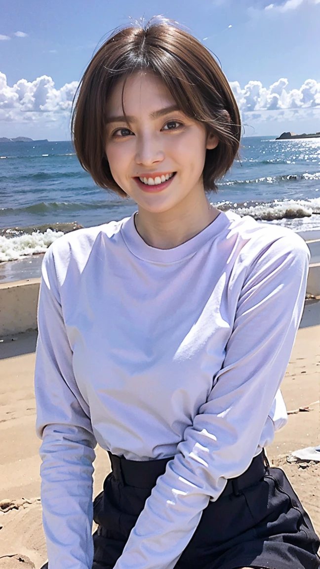 Black skirt at the beach