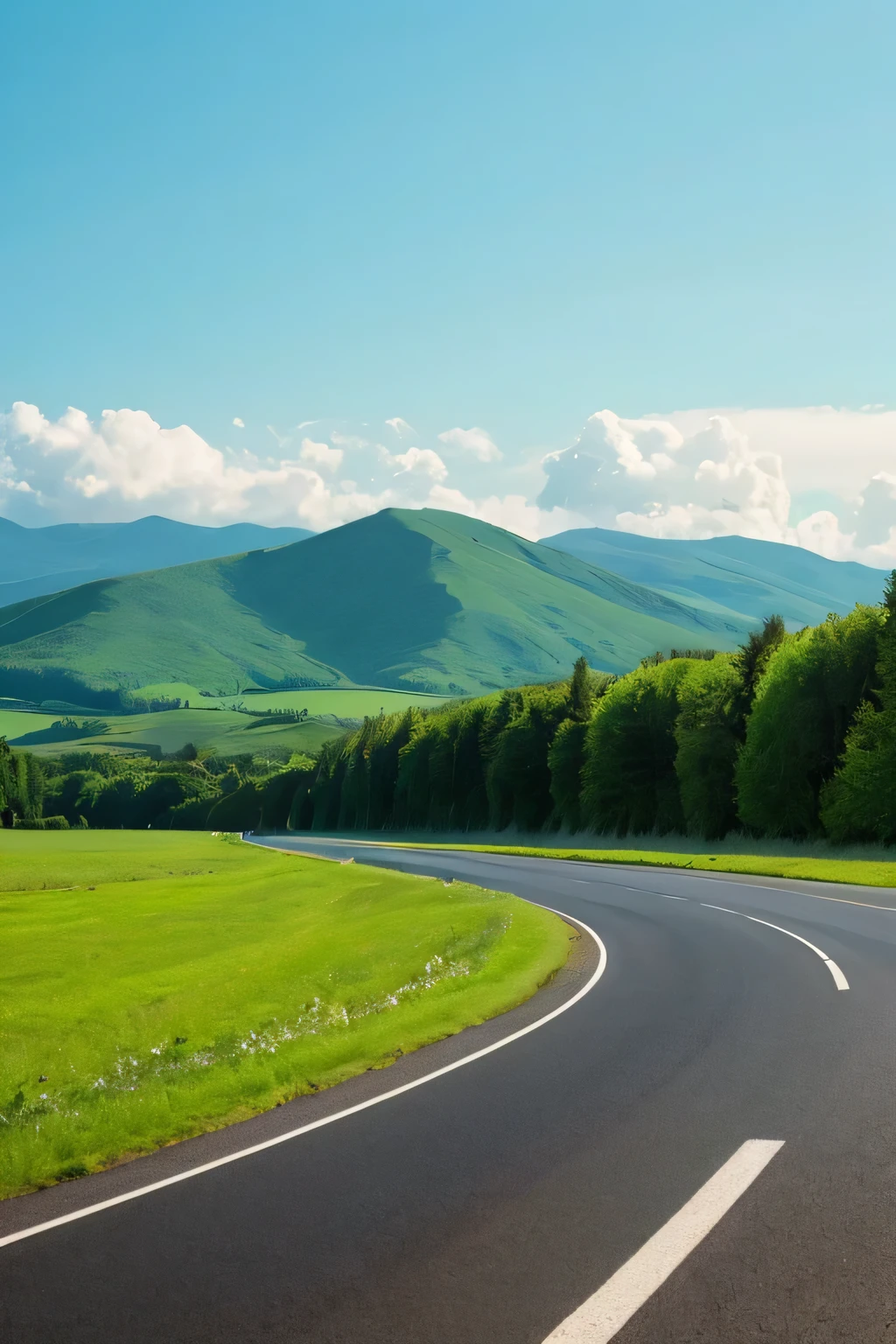 A tranquil midsummer drive fields Open Road