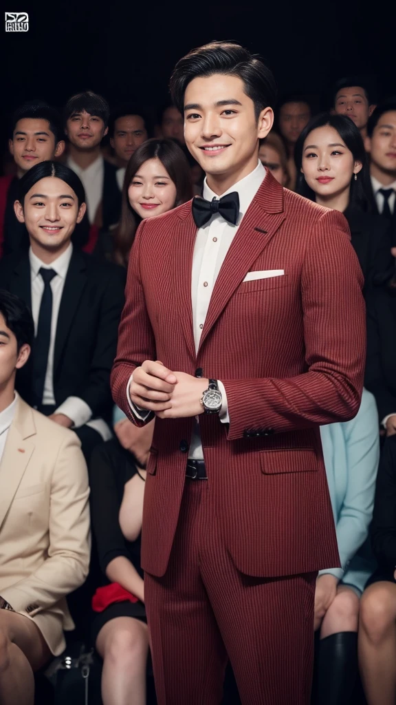 Crimson striped suit、 Handsome 30 year old scientist、The hair is in order..No short beard.no beard. (A handsome young man in an S-Class suit.)、 Japanese male, 30 years old、 merchant、 Luxury dress、 office、 stand up in suitSHandsome young man、 full body image、 (ภาพถ่ายที่มีรายละเอียดhigh CG Unity 8K)、 (very detailedSHandsome young manในชั้นเรียน)、 (The photos are real.)、 ((คุณภาพhighสุด))、 Awesome detailasterpiece)、 คุณภาพhighเป็นพิเศษ、 high、 audience、 gentleman、 I'm beautiful.、 short hair、 Vivid photos、 Handsome like a model、 Handsome like an idol、 Luxury watches、 Eyes balanced looking at the audience with a slight smile
