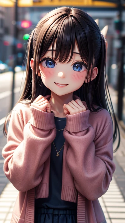 Be excited、cute、cute、cute、whole body、Highest quality,Photo quality,Ultra-high resolution,13 years old,Beautiful face like an actress、black eye、Adult Girls