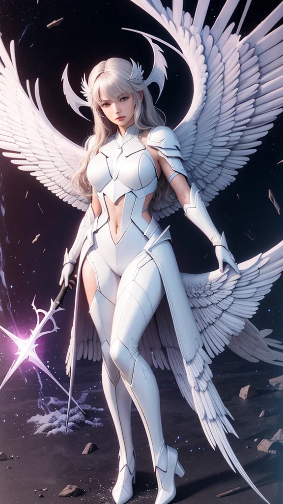 ((Archangel&#39;s Breath))、((A strong and mysterious breath))、(Masterpiece, Top Quality, Best, Official Art, Beautiful and Aesthetic, Long Exposure: 1.2), Smooth Movement, Charming Patterns, 1 Girl, (Long Dress with Sleeves: 1.3), (((White Clothes) )), upper body close-up, bare shoulders, Chinese girl, blush, black lob hair, portrait, 独奏, upper body, looking at the observer, detailed background, detailed face, (crystallineAI, crystalline theme:1.1), elemental wind elves, rotation Wind, control the wind, white crystal clothing, dynamic pose, floating particles, ethereal dynamics, whirlwind, vapour, whirlwind in the background, white tone, whirlwind, ethereal atmosphere,