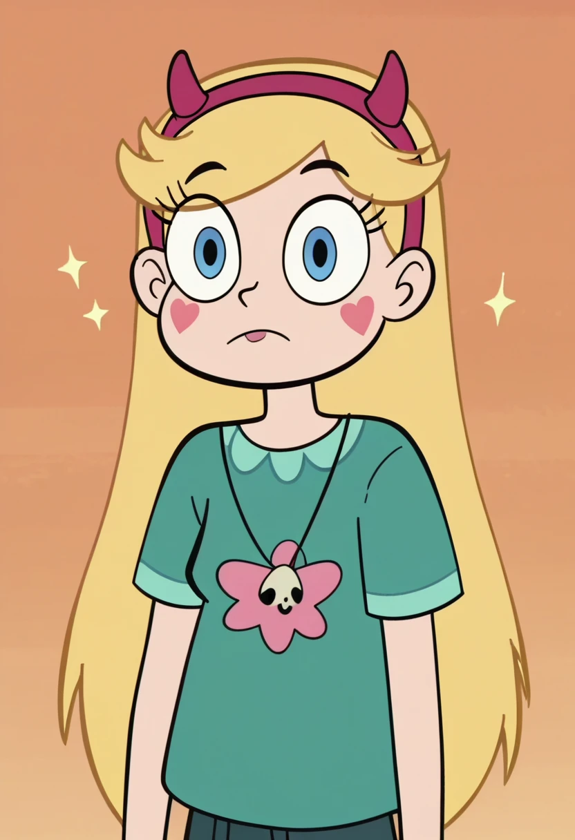 score_9, score_8_up, score_7_up, score_6_up, score_5_up, 1girl, star butterfly,
orange background, svtfoe style,