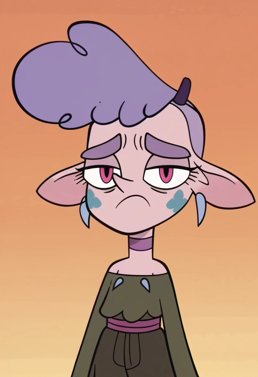 score_9, score_8_up, score_7_up, score_6_up, score_5_up, 1girl, meteora butterfly, 
orange background, svtfoe style,