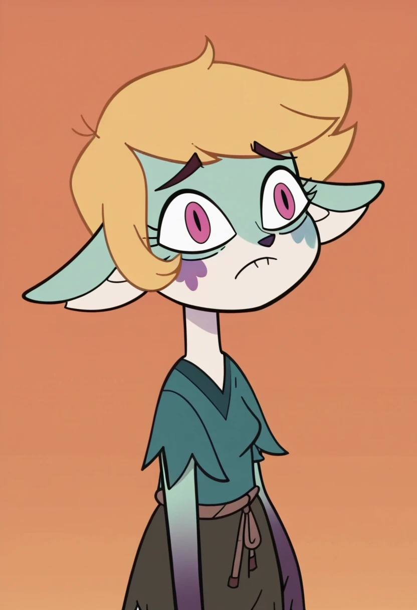 score_9, score_8_up, score_7_up, score_6_up, score_5_up, 1girl, eclipsa butterfly,
orange background, svtfoe style,