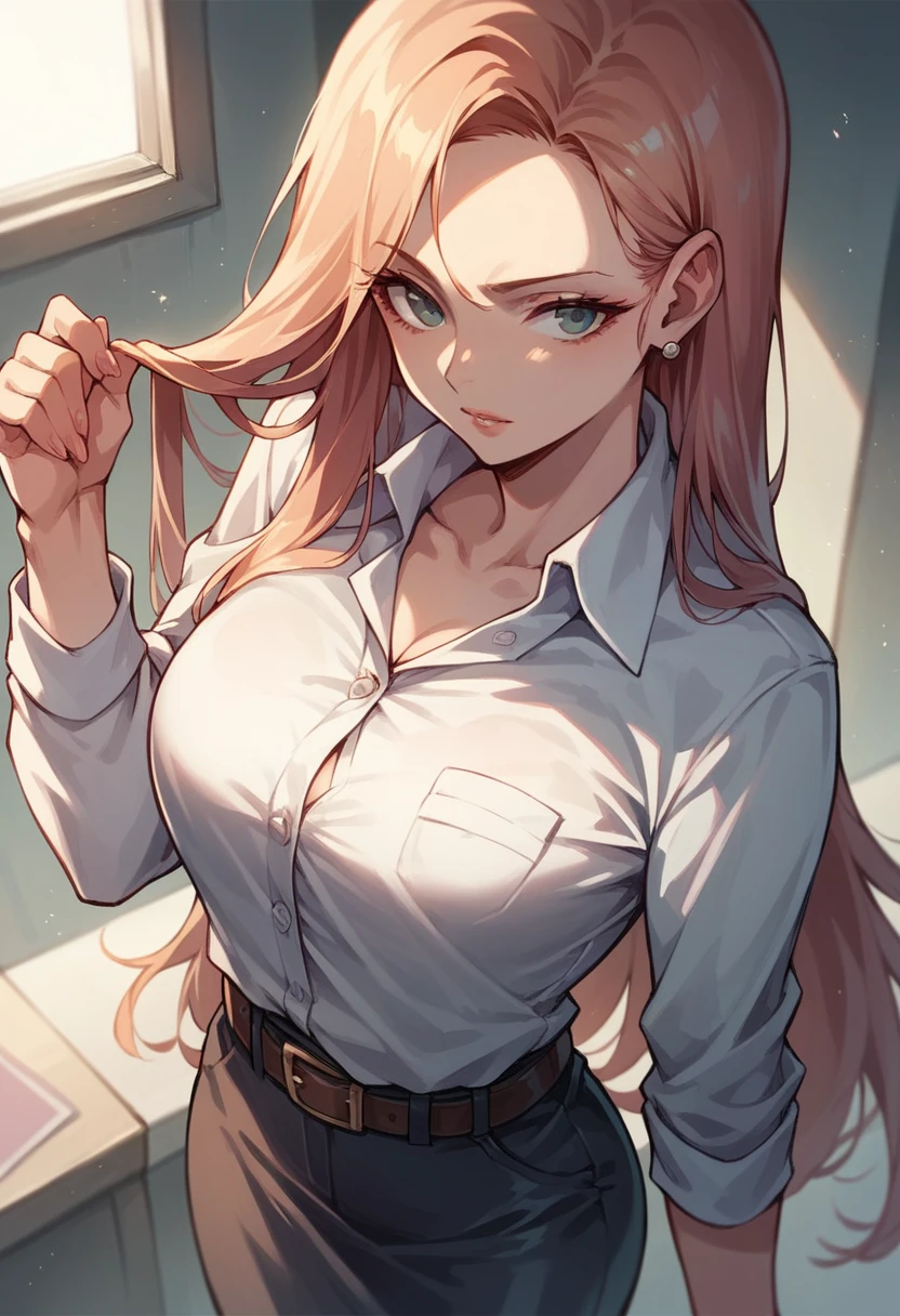Business Lady, beautiful, belt angle