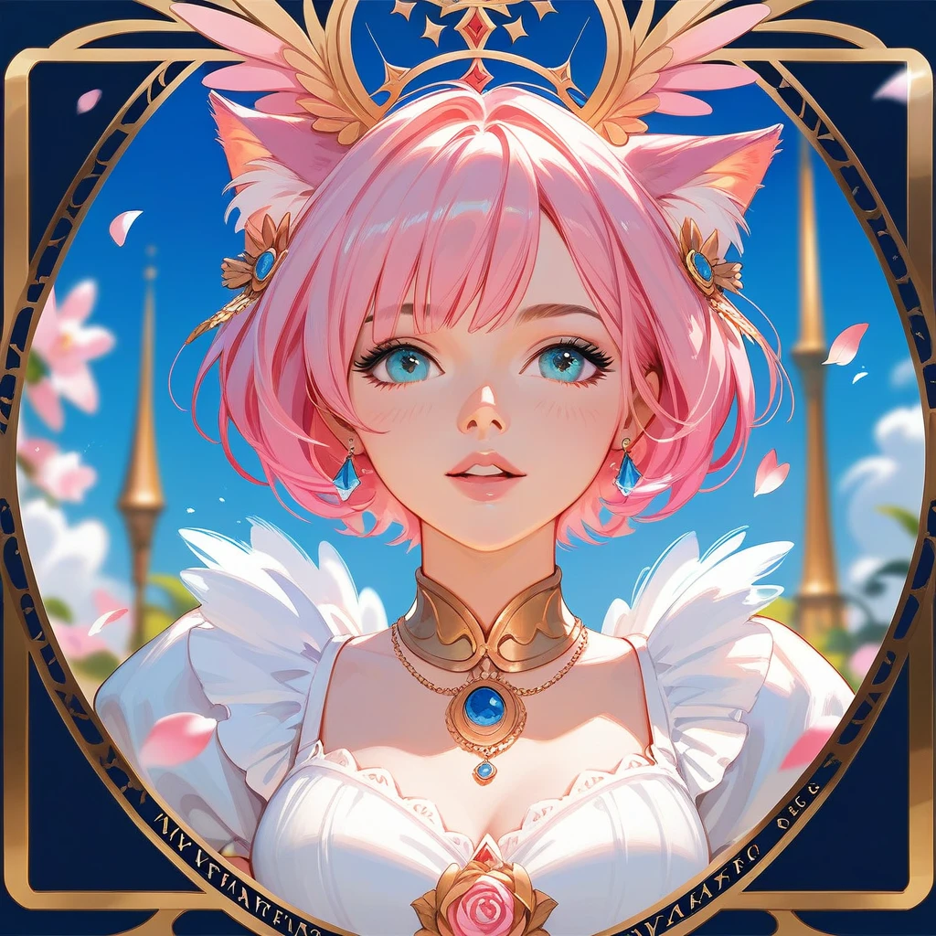 score_9,score_8_up,score_7_up,masterpiece, top quality, best quality, official art, beautiful and aesthetic, animation, 1girl with cat ear and pink hair ,