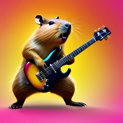 (best quality,4k,highres,masterpiece:1.2),ultra-detailed,(realistic,photorealistic,photo-realistic:1.37),parody,capybara,crazy punk rock capybara,capybara with electric guitar,punk rock style, Cherokee hairstyle,colorful fur,jumping from scene
psychedelic style psychedelicstyle