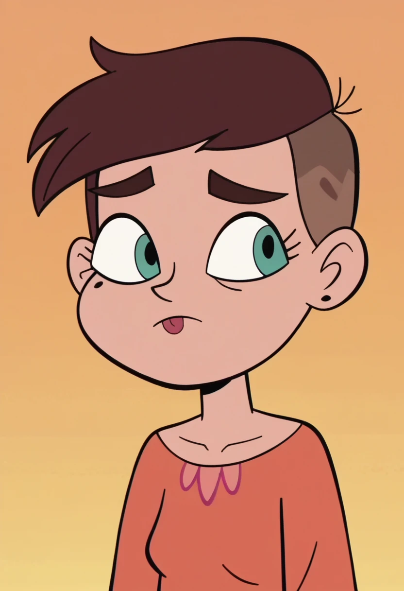 score_9, score_8_up, score_7_up, score_6_up, score_5_up, 1girl, Janna Ordonia,
orange background, svtfoe style,