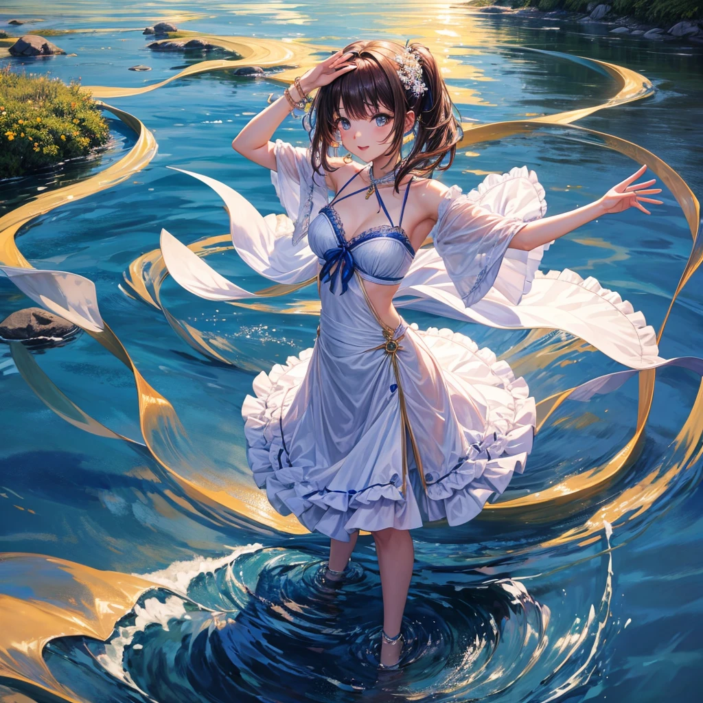 The girl dance on the water