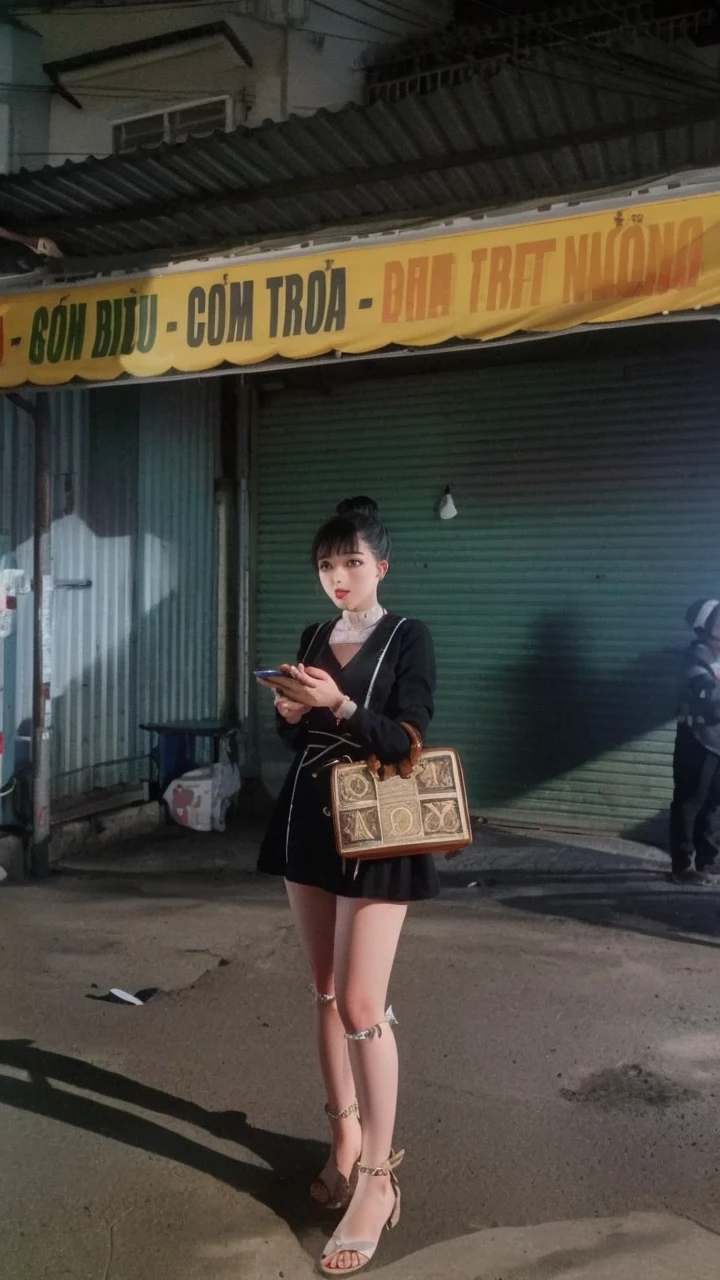 1 girl in、Long Black Hair、Green eyes、Beautiful eyes、(large full breasts)、Idol outfits、Ribbons on clothes、(((frilld)))、(Pastel Dresses)、shortsleeves、Fluffy sleeves、(Idol)、((Put one hand on your chest))、beautiful foot、Standing picture、is standing、Background of the live venue、(High resolution of the highest quality)、((masterpiece best quality:1.2)), [[Bad face]], [[Fused fingers]]