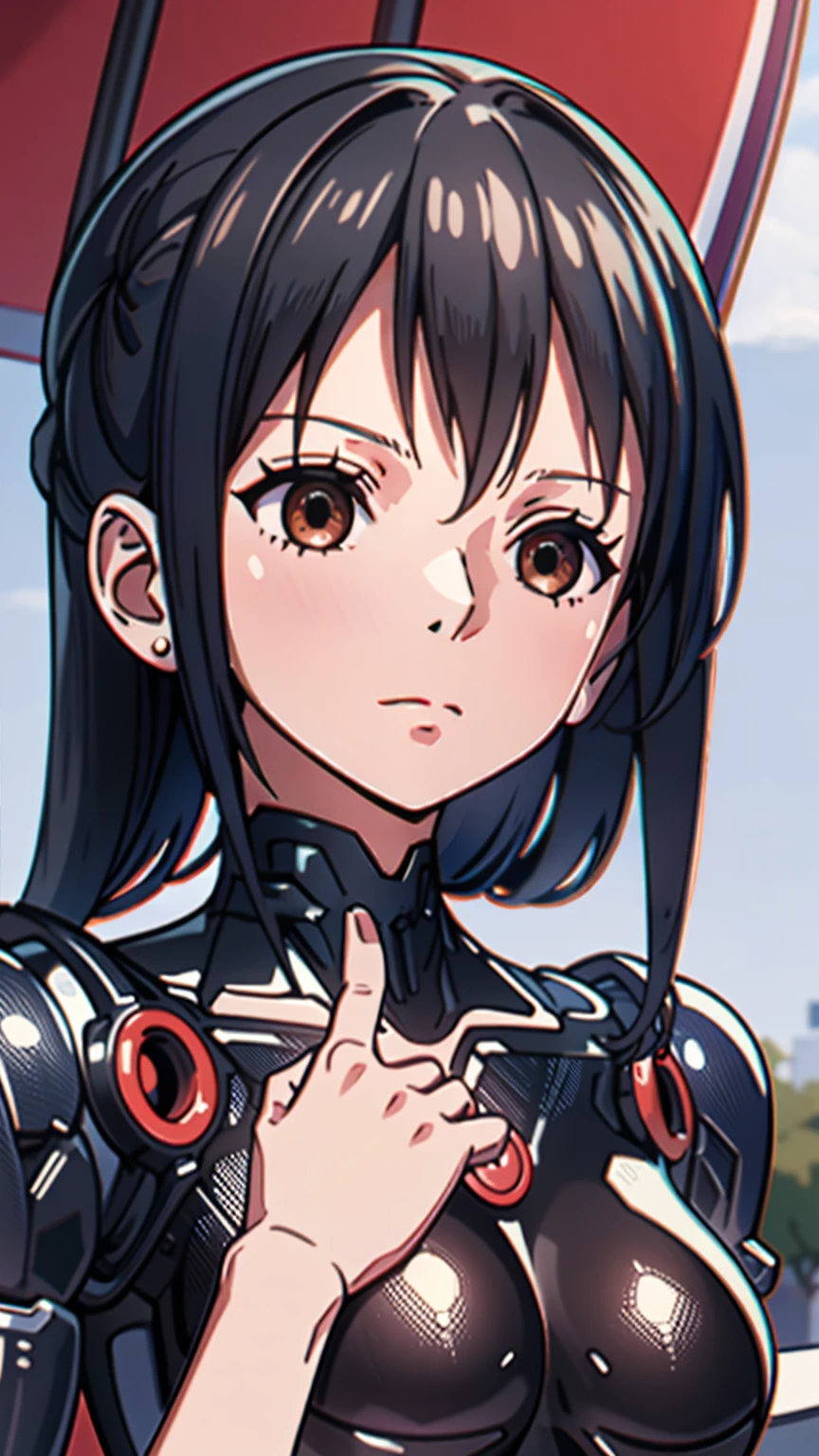 1 Girl,Browsing Caution,we ,(one piece),Orange Hair, clavicle, Absurd, brainwashing,Hollow Eyes,((Shining Crimson Eyes 1.8)), (Big Tits 1.2), Expressionless, Emotions are removed,(Black ???? Suit),avert your eyes , 全身shape, ((stand up)),(Highest quality、4K、8K、High resolution、Must have:1.2)、Very detailed、(reality、reality的なです、reality的な:1.37)、Ticker、Hyper HD、Studio Lighting、Ultra High Definition Paint、Sharp focus、Physically Based Rendering、Extreme Detail、Professional specifications、Vibrancy and color、Blurred、Sports portrait、landscape、Horror Style、Anime Big Tits、sf、photograph、Concept Artist、Five Fingers, Perfect body, {{{masterpiece}}}, {{{Highest quality}}}, {{Very detailed}}, {shape}, {{Very delicate and beautiful}},Improved cost performance、All Roles、Canon 5D MK4でphotograph、photograph,