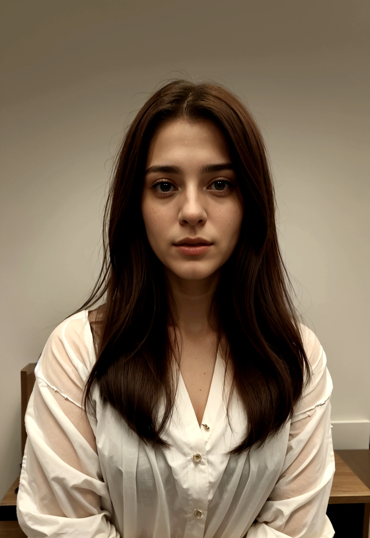retrator de jorvem, 20 y.or. , calm , realisitic, mordelor, cabelor loriror castanhor cacheador
