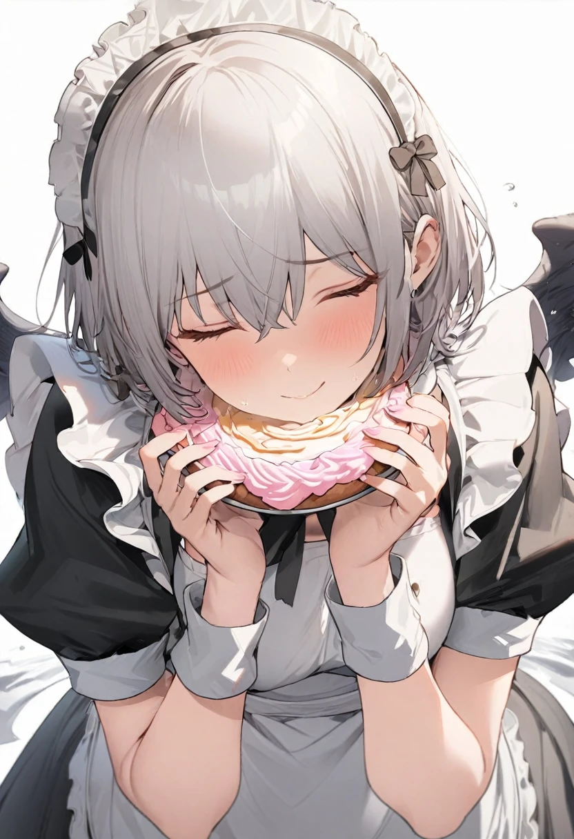 (eating style) (solo:2, 16 yo crew cut silver hair very short hair divine fighter boy, Agony closed eyes, agony face, sweaty skin, flat chest), (in aa butler suit), break, in the livingroom, Natto dishes lined up on the table, BREAK, perfect anatomy, masterpiece, best quality, 16k, beautiful detailed grow, daydreaming expression.