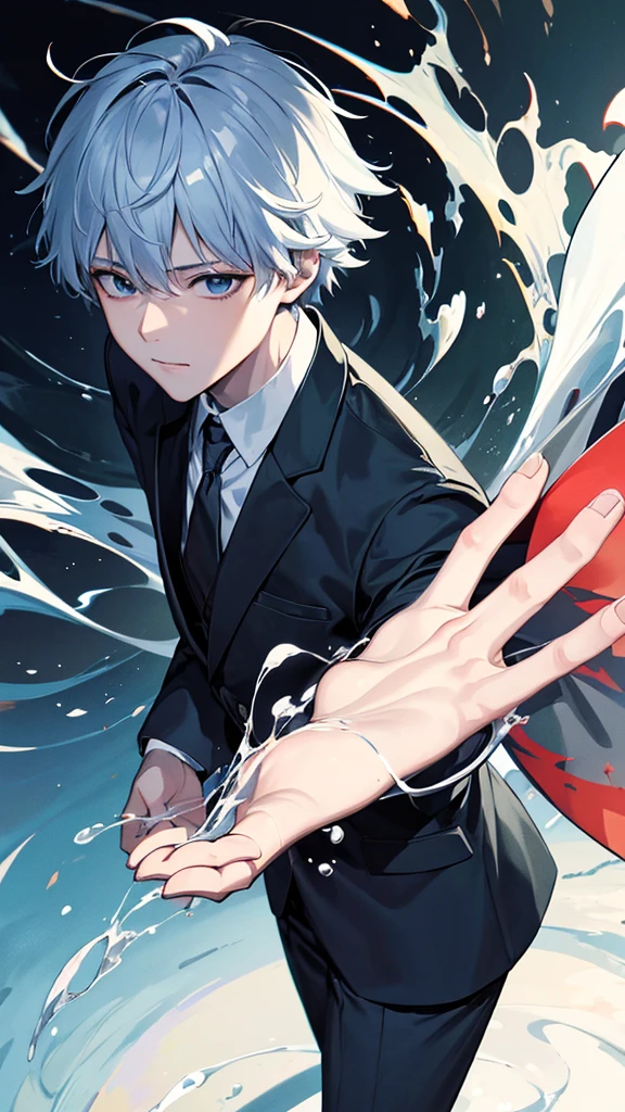 (One boy,Gojo Satoru,JUJUTSU KAİSEN),black round lens sunglasses,artwork,Close-up of a cell phone with a picture of a person in a suit, Official Fan Art, Extended Art, season!! : 🌸 ☀ 🍂 ❄, 公式アニメartwork, 4K Manga Wallpapers, Anime Wallpaper, kaworu nagisa, ken kaneki, Very detailed fan art, High quality fan art, Official Art, Suncred Waters, Anime Cover