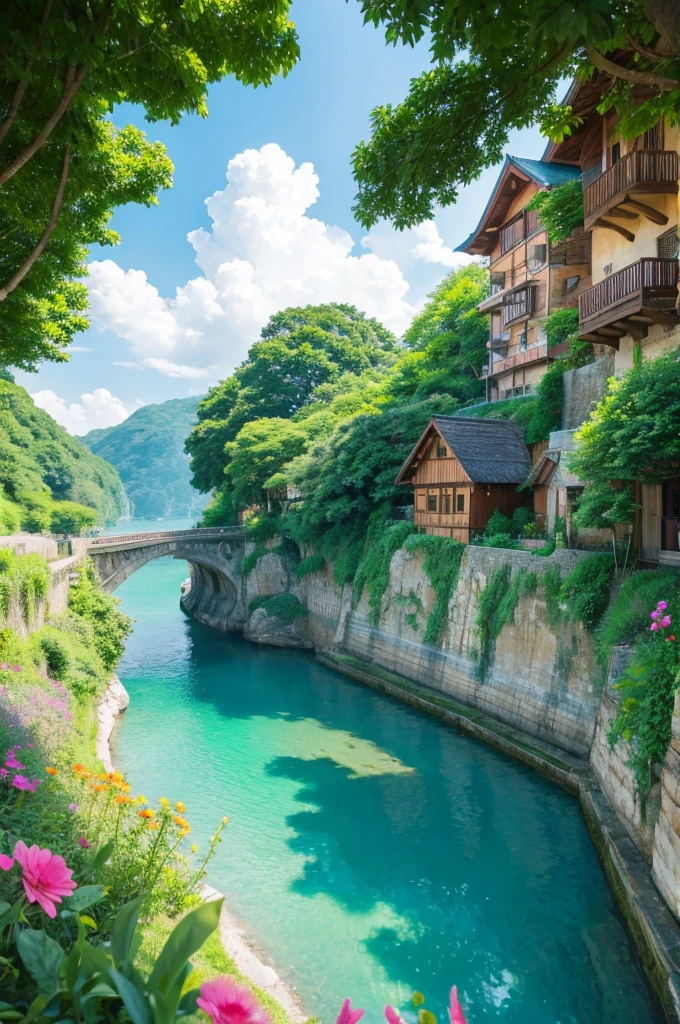 Ghibli-style summer background