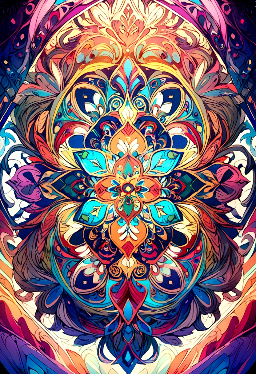 multiple squire shapes of ETHNIC FLORAL PATTERN, glossy colors, vibrant, 4k